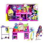 Mattel Extra coffret Coiffeuse avec poupée articulée exclusive, figurine chiot et plus de 45 éléments, jouet pour enfant, GYJ70