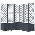 VidaXL Jardini&egrave;re avec treillis Gris fonc&eacute; 120x120x136 cm PP