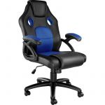 TecTake Chaise gamer MIKE - chaise de bureau, fauteuil de bureau, siege de bureau - noir/bleu