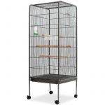 VidaXL Cage &agrave; oiseaux Noir 54 x 54 x 146 cm Acier