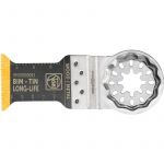 Fein Lame de scie E-Cut Long-Life bimétallique avec une longue durée de vie, lame de scie pour coupes profondes,1 Pce., Largeur 35 mm, Longueur 50 mm, Porte-outil Starlock, avec revêtement en titane