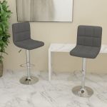VidaXL Tabourets de bar Tissu 2 pcs Gris fonc&eacute; - Gris
