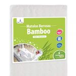 Babysom Matelas de Berceau Bamboo - 90x40 cm - Viscose au toucher Ultra Doux - Forme Rectangulaire - Épaisseur 5 cm - Oeko-Tex