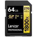 Lexar SDXC 64 Go Professional UHS-II 1800x (270Mb/s)