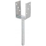 Ancre poteau U + tige à bétonner en acier cannelé galvanisée à chaud ALBERTS 71x104mm