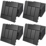 Deuba 11x 22x 44x 55x 66x Dalles clipsables en bois composite WPC 30 x 30 cm Dalle de terrasse jardin extérieur 44x Mosaik anthrazit (de)