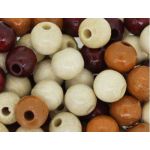 Rayher Assortiment de 52 perles en bois brun crême - 10mm