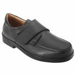Roamer Chaussures de ville en cuir extra larges avec sangle scratch - Homme (41 EUR) (Marron)