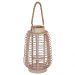 Lanterne en Verre "Rattan" 33cm Naturel Prix