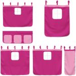 VidaXL Rideaux pour lit mezzanine rose polyester