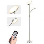 Inateck Tomons Lampadaire sur Pied Salon, Lampadaire LED Dimmable en continu, Lampadaire T&eacute;l&eacute;commande avec Lampe de Lecture R&eacute;glable, 3 Temp&eacute;ratures de Couleur, Lampe sur Pied pour Salon, Chambre, Bureau, 30W