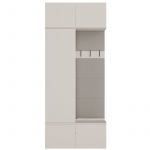 HAGA - Porte-manteau 3 crochets et armoire - Vestiaire d'entr&eacute;e avec si&egrave;ge 238x100x35 cm - Beige cachemire