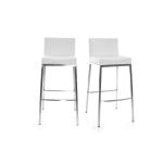Miliboo Tabourets design blanc H66 cm (lot de 2) EPSILON