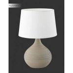 Trio Reality, Lampe de table, Martin 1xE14, max.40,0 W Tissu, Blanc, Corps: Céramique, Cappucino Ø:20,0cm, H:29,0cm IP20,Interrupteur de cordon