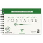 Clairefontaine 96319C Fontaine Aquarelle bloc spiral&eacute; 12F 12x18cm 300g grain torchon Blanc