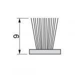Emuca Joint brosse anti poussière pour placard-H9mm-gris