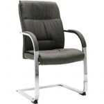 VidaXL Chaise de bureau cantilever Gris Tissu