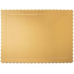 Orion Northix - Plateau a cake rectangulaire 40x30 cm en carton dore brillant
