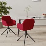 VidaXL Chaises pivotantes salle &agrave; manger 2 pcs Rouge bordeaux Velours