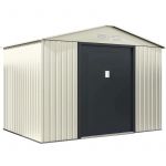 Habitat et Jardin Abri de jardin m&eacute;tal 'Nebraska' - 5.30 m&sup2; - Beige/Gris anthracite