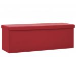 VidaXL Banc de rangement pliable Rouge bordeaux PVC