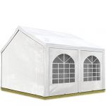 Intent24 TOOLPORT Tente de réception 4x5 m, toile de haute qualité 240g/m² PE blanc construction en acier galvanisé avec raccordement par vissage.FR