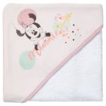 Babycalin DISNEY Cape de bain 80 x 80 cm Minnie Floral - Capuche Velours impression 100% polyester - Eponge 100% coton 340g