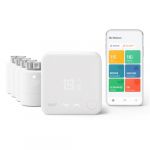 tado Thermostat connecté Thermostat Intelligent Filaire - Kit de demarrage V3+ et 4 tetes thermostatiques