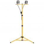 VidaXL Projecteur &agrave; LED avec tr&eacute;pied 2x10 W Blanc chaud