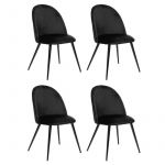 Atmosphera Lot de 4 Chaises Design "Slano" 84cm Noir