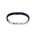 Maserati Jewels Bracelet Homme, en Acier, cuir recycl, IP BLUE - JM222AVE04
