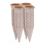 Relaxdays Arrosage en Terre Cuite, Lot de 4, Bouteilles Pet 1,5 L, intérieur (Chambre) et extérieur (Balcon), Marron