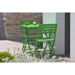 DCB Garden Table de jardin Marius carr&eacute;e vert prairie 2 personnes