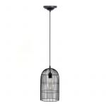 The home deco factory Suspension luminaire en m&eacute;tal filaire Cage - Diam. 20 cm - Diam. 20 x 30 - Noir
