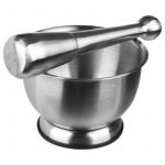 Mortier et pilon acier inoxydable cuisine