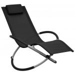 VidaXL Chaise longue pour enfants Acier Noir