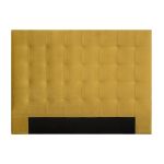 Miliboo Tête de lit capitonnée effet velours moutarde 160 cm HALCIONA