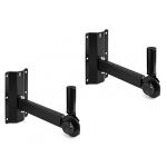 Vonyx WMS-05-2 supports muraux réglables pour enceintes 25 kg max, Insert standard 35mm, rotation 180°, angle verticale 30°-90°, idéal pour placer vos enceintes pour une meilleure diffusion du son