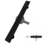 SAMY Caniveau de douche italienne compact noir L.70 cm siphon 360&deg;, drainage 36l/min, hauteur r&eacute;glable