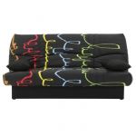 DREAM Banquette clic clac 3 places Motif graffiti Slyle contemporain L 190 x P92 cm