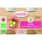 BabyBio Petit Pot Fruit : Pomme-Ch&acirc;taigne 2 x 130 g - d&egrave;s 6 mois