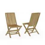 Teck'Attitude Lot de 2 chaises pliantes en teck Ecograde© karimun