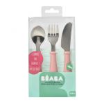 Beaba Set de 3 couverts inox old pink