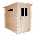 TIMBELA Abri de Jardin en Bois avec Sol TRAITÉ Stockage extérieur l239xL144xH198 cm/2 63 m2 Petit abri à Outils, Local à vélos Toit imperméable, fenêtres M306+M306G