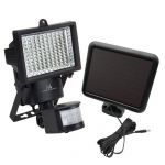 Maclean MCE442 Lampe solaire Projecteur &agrave; LED d&eacute;tecteur de mouvement et de cr&eacute;puscule Applique murale P44 6 W 360 lumens 6000 K