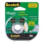 Scotch 12 rubans adh&eacute;sifs invisibles Magic Tape 810 sur d&eacute;vidoir plastique (19 mm x 15 m)