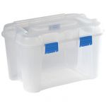 Allibert Malle de rangement Totem - Poignée de transport - Fond renforcé - Transparent - 60 L