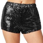 TecTake Short &agrave; paillettes noir - taille S - longueur 28 cm