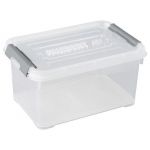 Allibert Bo&icirc;te de rangement Handy Plus - Clips gris - Couvercle transparent - 6 L