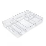 Emuca Kit de 8 seaux organisateurs pour tiroirs, Plastique, Transparent